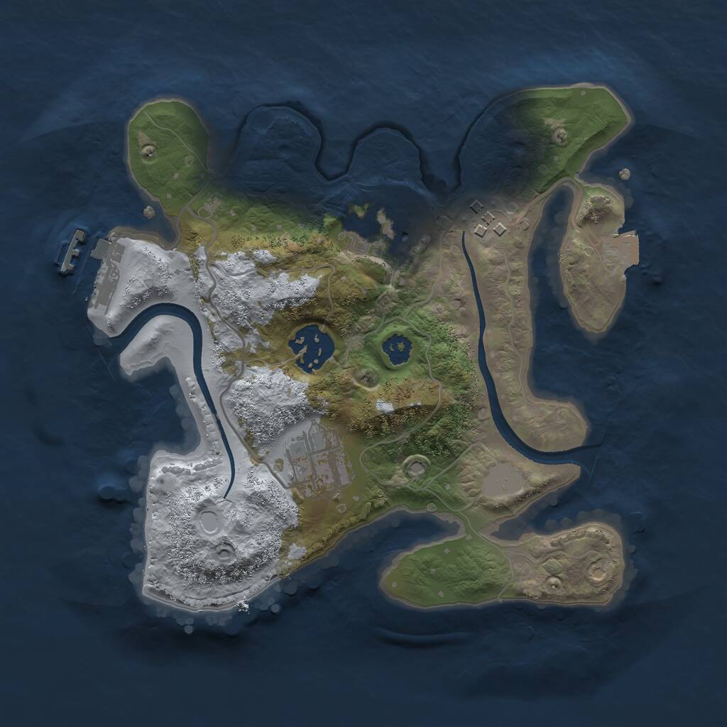 Rust Map: Procedural Map, Size: 2500, Seed: 812929480, 6 Monuments