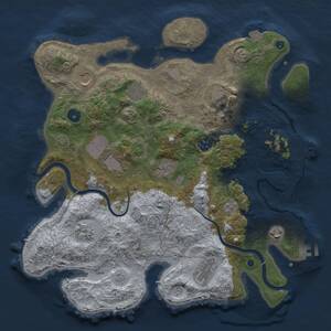 Thumbnail Rust Map: Procedural Map, Size: 3750, Seed: 1107955880, 16 Monuments