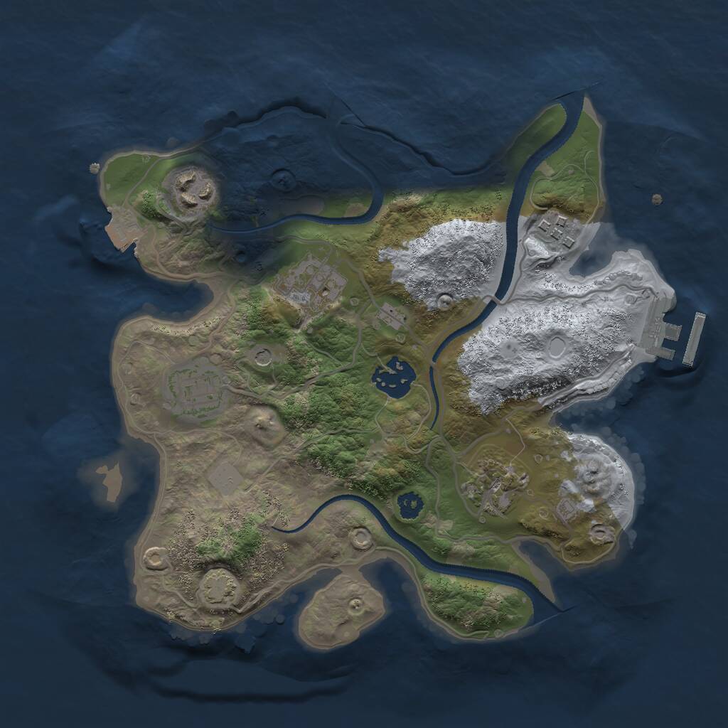 Rust Map: Procedural Map, Size: 2750, Seed: 1820686557, 10 Monuments