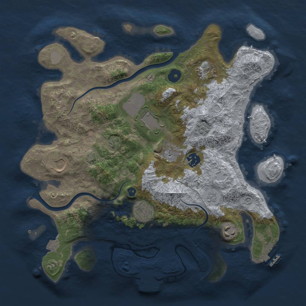 Rust Map: Procedural Map, Size: 3500, Seed: 1623756275, 14 Monuments