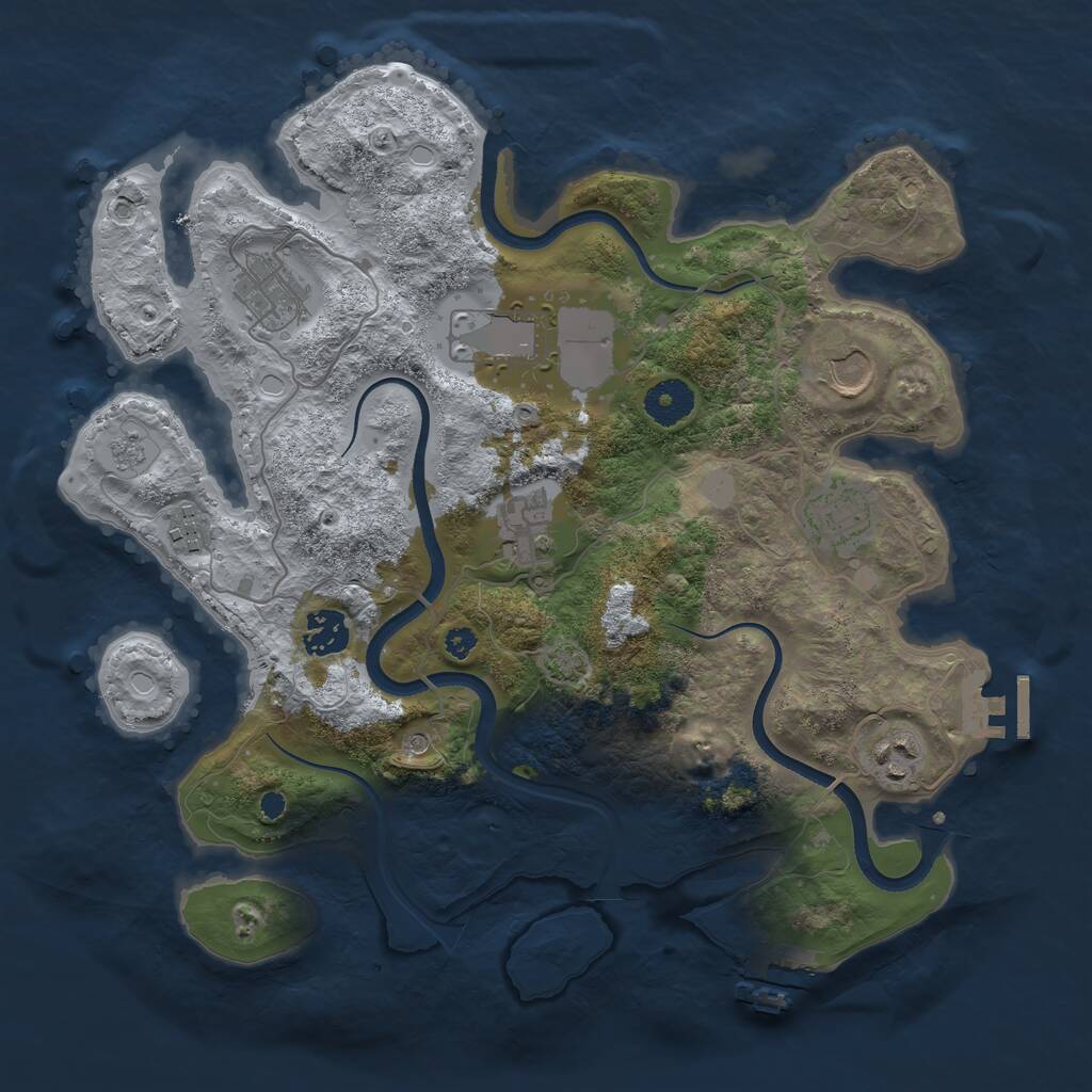 Rust Map: Procedural Map, Size: 3500, Seed: 1278082489, 14 Monuments