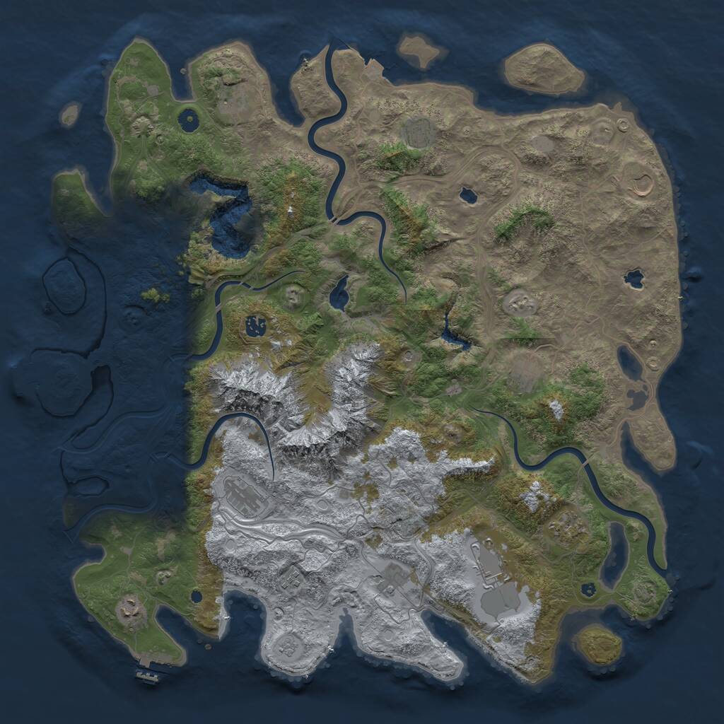 Rust Map: Procedural Map, Size: 5000, Seed: 1456247081, 17 Monuments