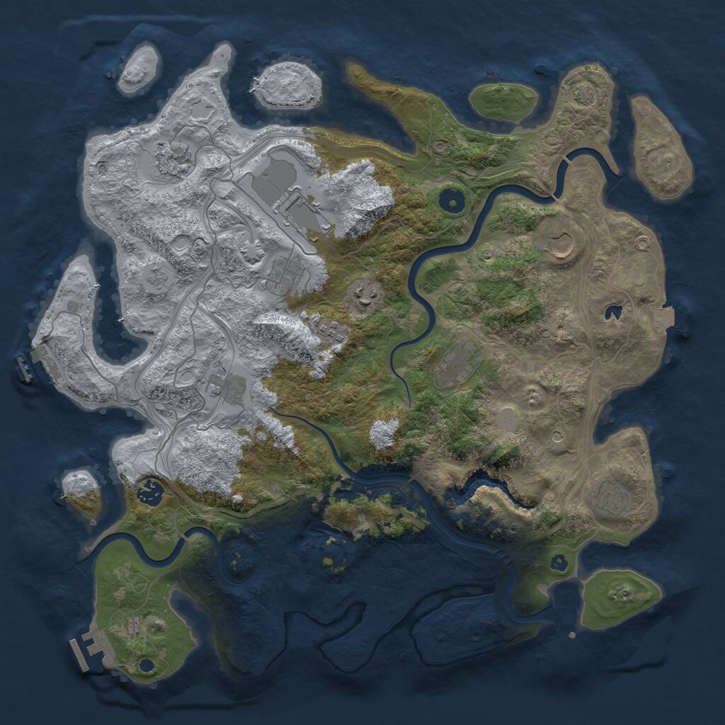 Rust Map: Procedural Map, Size: 4250, Seed: 1349185895, 16 Monuments