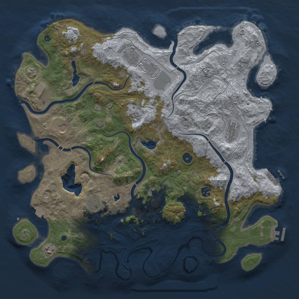 Rust Map: Procedural Map, Size: 4500, Seed: 771192432, 16 Monuments
