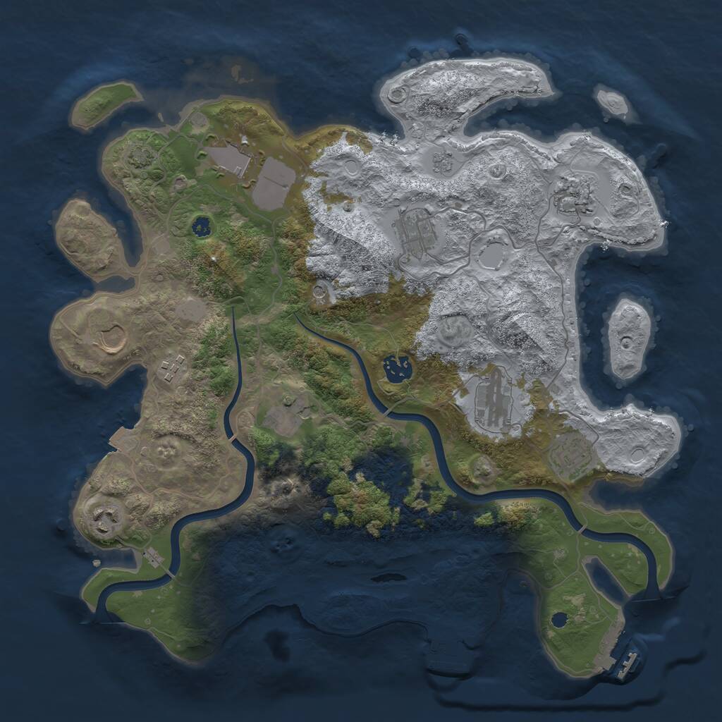Rust Map: Procedural Map, Size: 3750, Seed: 61422, 16 Monuments