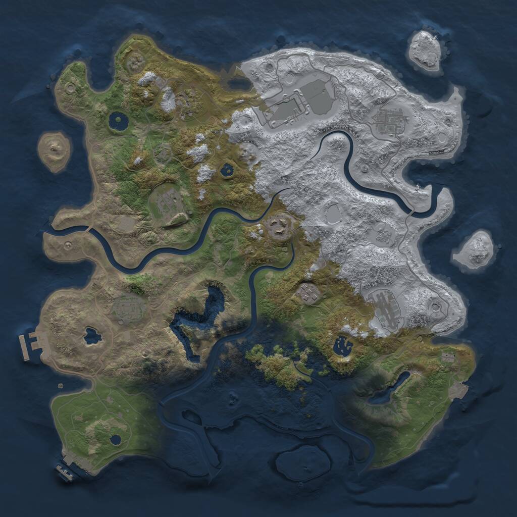 Rust Map: Procedural Map, Size: 4000, Seed: 45674, 15 Monuments