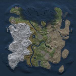 Thumbnail Rust Map: Procedural Map, Size: 3500, Seed: 1827394217, 14 Monuments
