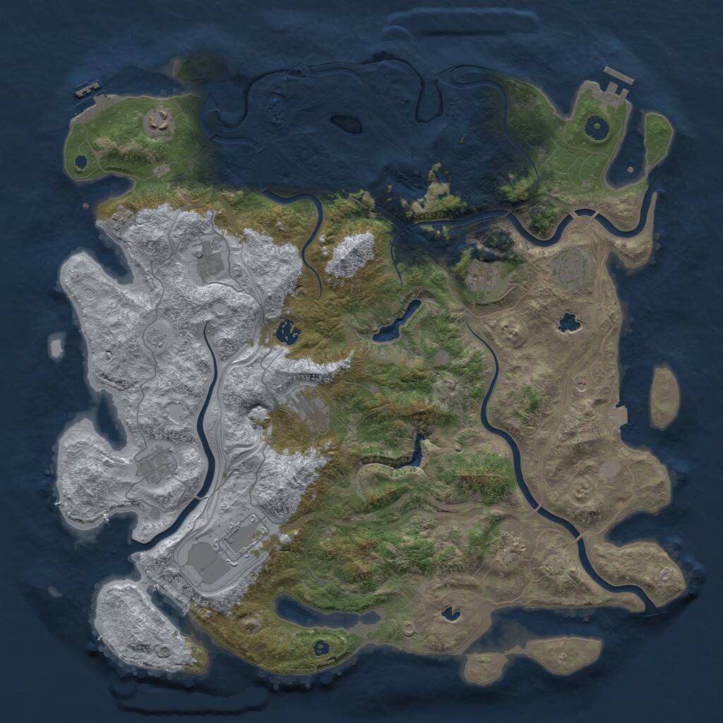 Rust Map: Procedural Map, Size: 4600, Seed: 231020253, 16 Monuments