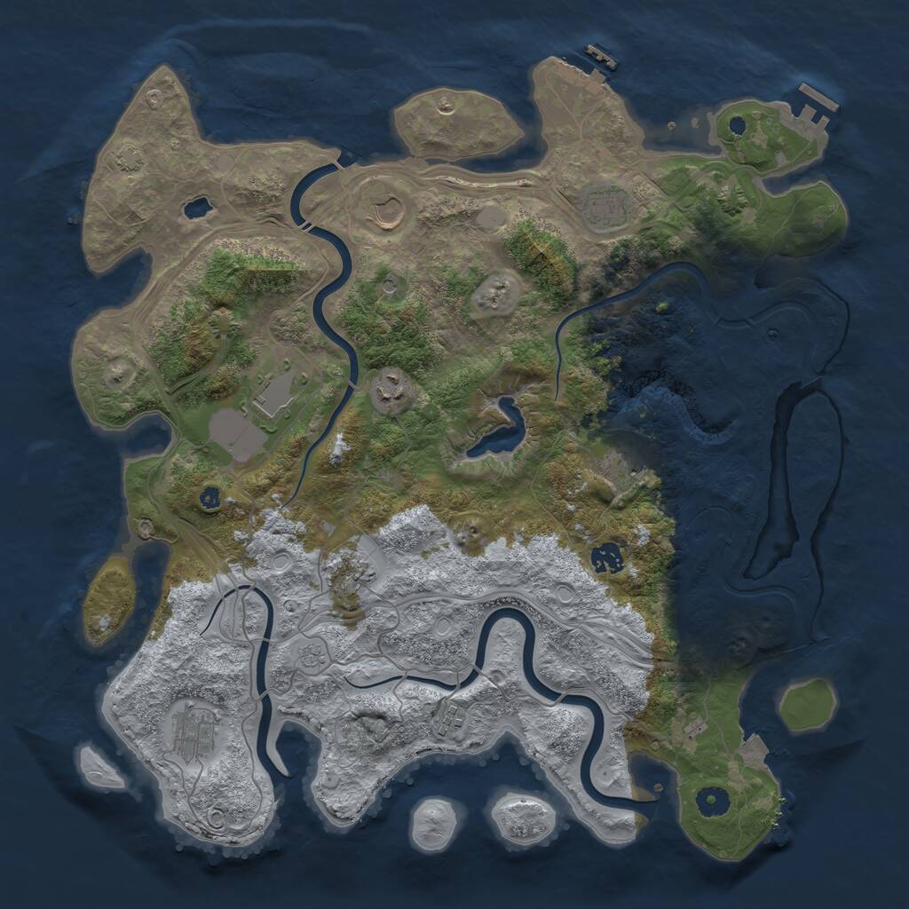 Rust Map: Procedural Map, Size: 4250, Seed: 1501806432, 15 Monuments