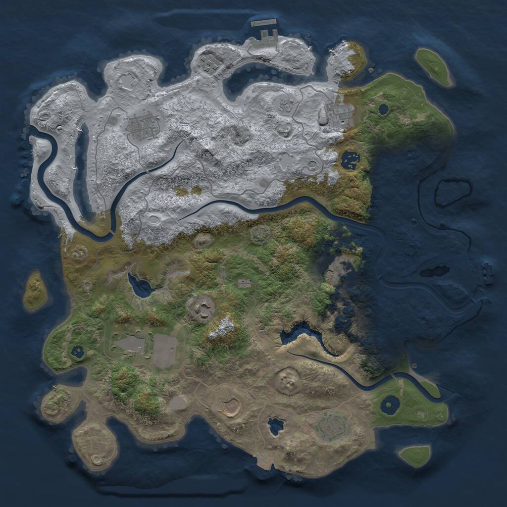 Rust Map: Procedural Map, Size: 4000, Seed: 217575569, 15 Monuments