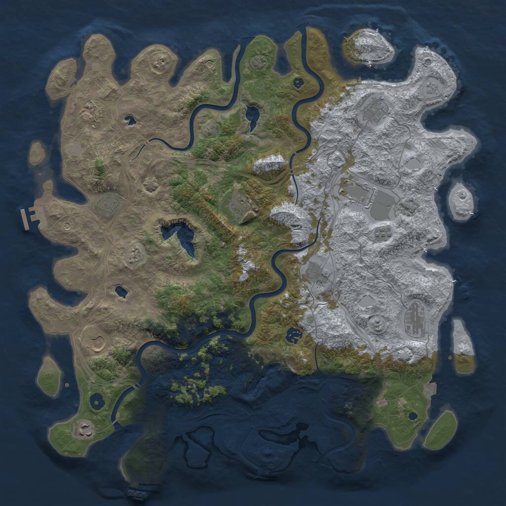 Rust Map: Procedural Map, Size: 4800, Seed: 152845851, 17 Monuments