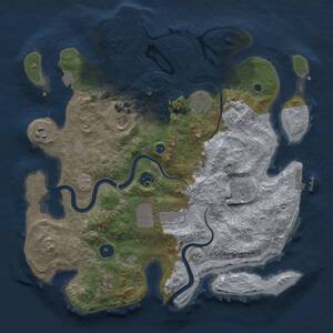 Thumbnail Rust Map: Procedural Map, Size: 3600, Seed: 311023229, 14 Monuments