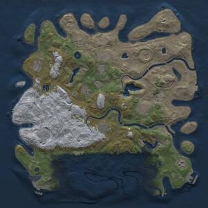 Thumbnail Rust Map: Procedural Map, Size: 4500, Seed: 1834212956, 17 Monuments