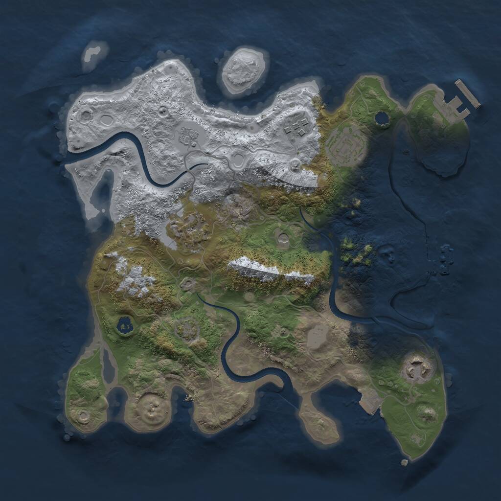 Rust Map: Procedural Map, Size: 3000, Seed: 700438058, 10 Monuments