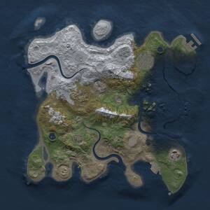 Thumbnail Rust Map: Procedural Map, Size: 3000, Seed: 700438058, 10 Monuments