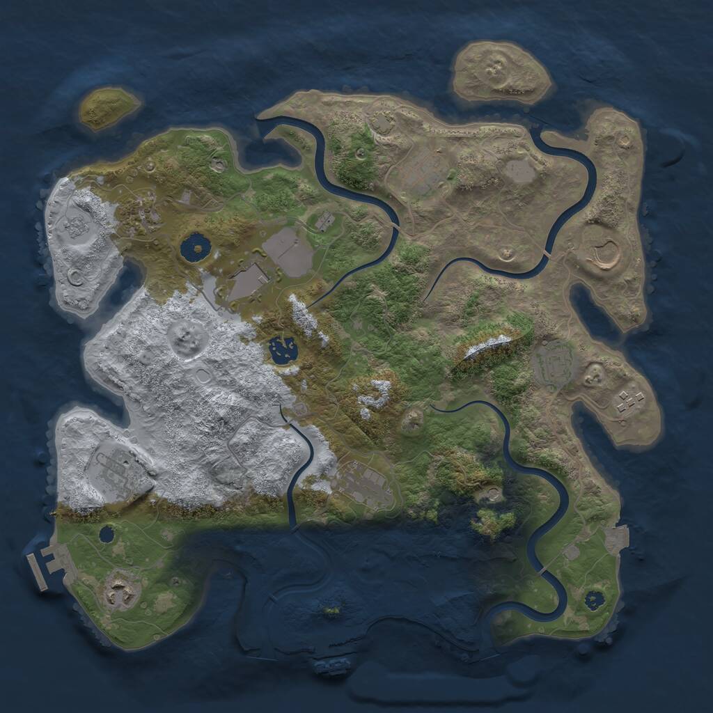 Rust Map: Procedural Map, Size: 3700, Seed: 1545753876, 16 Monuments