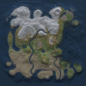 Thumbnail Rust Map: Procedural Map, Size: 3500, Seed: 39386, 12 Monuments