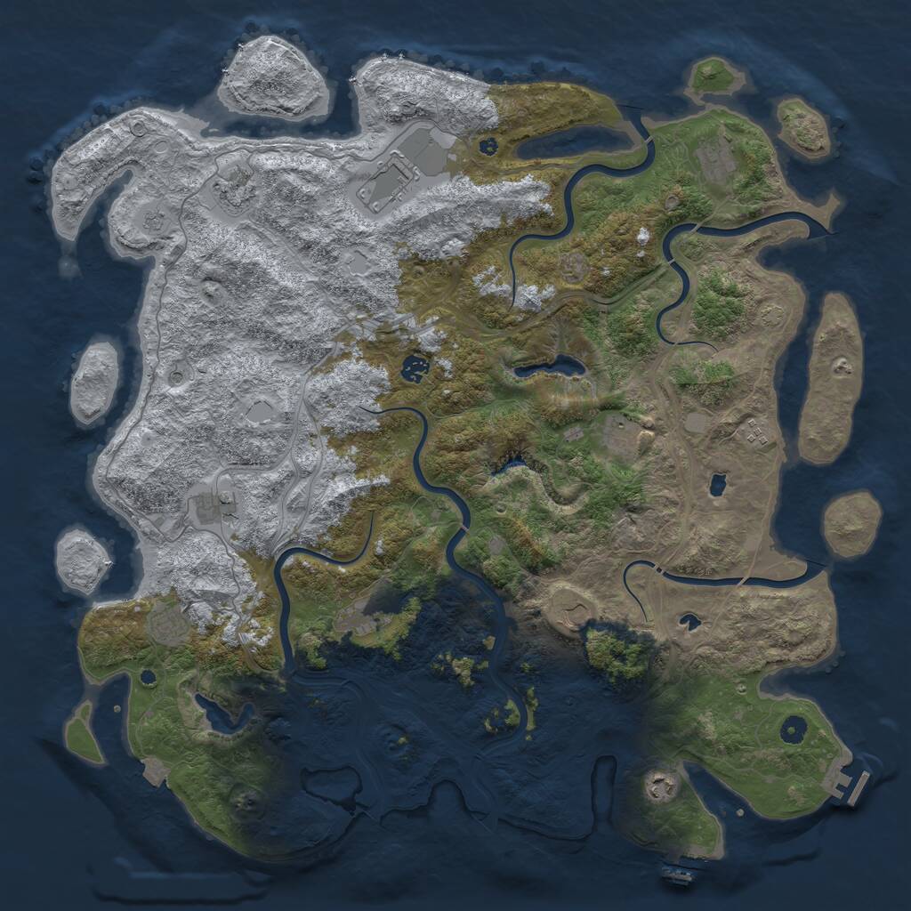 Rust Map: Procedural Map, Size: 4999, Seed: 121767858, 17 Monuments