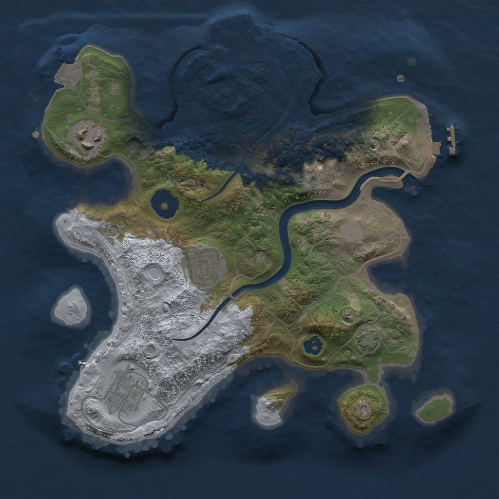 Rust Map: Procedural Map, Size: 2700, Seed: 23971447, 8 Monuments
