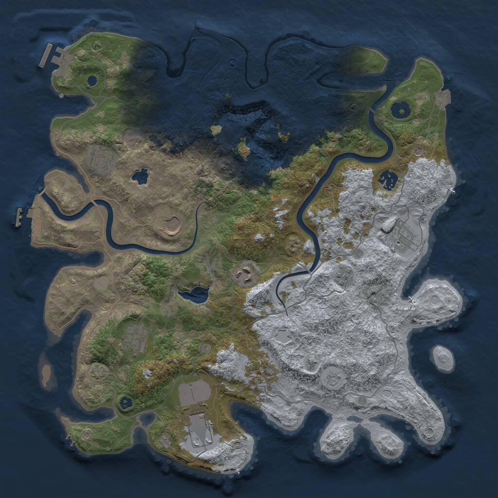 Rust Map: Procedural Map, Size: 4000, Seed: 2141086672, 15 Monuments