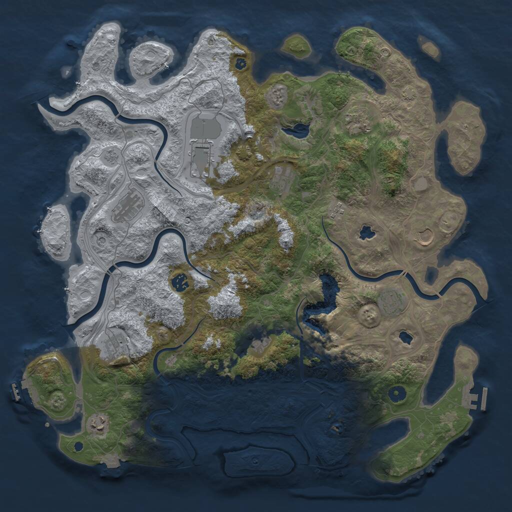 Rust Map: Procedural Map, Size: 4500, Seed: 817994577, 17 Monuments