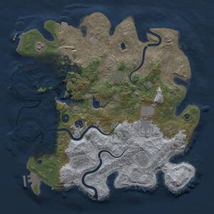 Thumbnail Rust Map: Procedural Map, Size: 4000, Seed: 106800591, 15 Monuments
