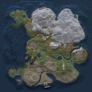 Thumbnail Rust Map: Procedural Map, Size: 3500, Seed: 2012890022, 15 Monuments