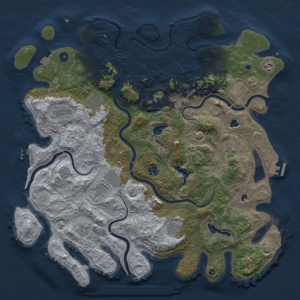 Rust Map: Procedural Map, Size: 4600, Seed: 1682936581, 16 Monuments