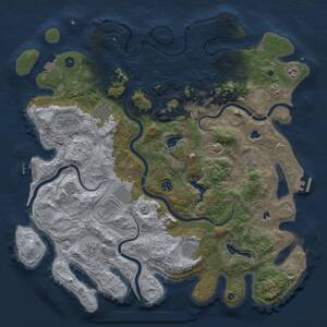 Thumbnail Rust Map: Procedural Map, Size: 4600, Seed: 1682936581, 16 Monuments