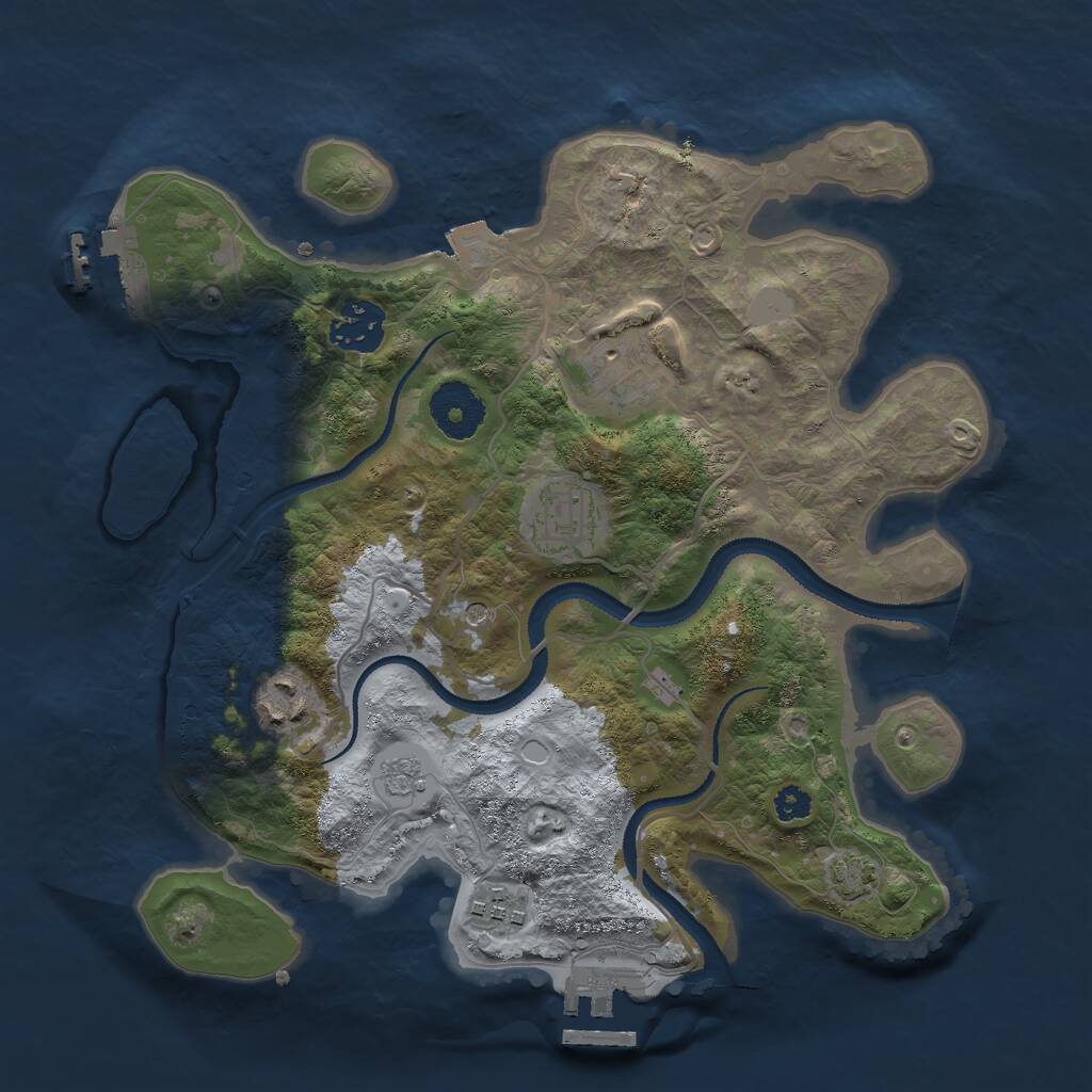 Rust Map: Procedural Map, Size: 3000, Seed: 5261, 11 Monuments