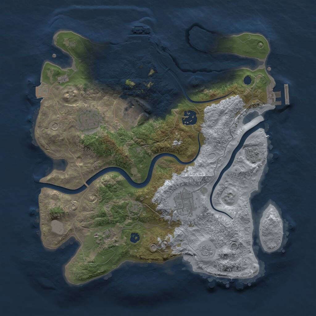 Rust Map: Procedural Map, Size: 3100, Seed: 1915485232, 12 Monuments