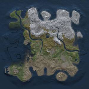 Thumbnail Rust Map: Procedural Map, Size: 3500, Seed: 544652230, 14 Monuments
