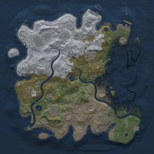 Thumbnail Rust Map: Procedural Map, Size: 3750, Seed: 33110701, 16 Monuments