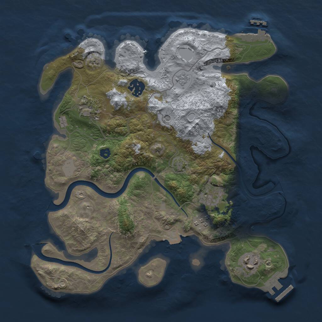 Rust Map: Procedural Map, Size: 3000, Seed: 4063773, 11 Monuments
