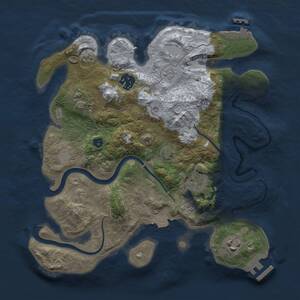 Thumbnail Rust Map: Procedural Map, Size: 3000, Seed: 4063773, 11 Monuments