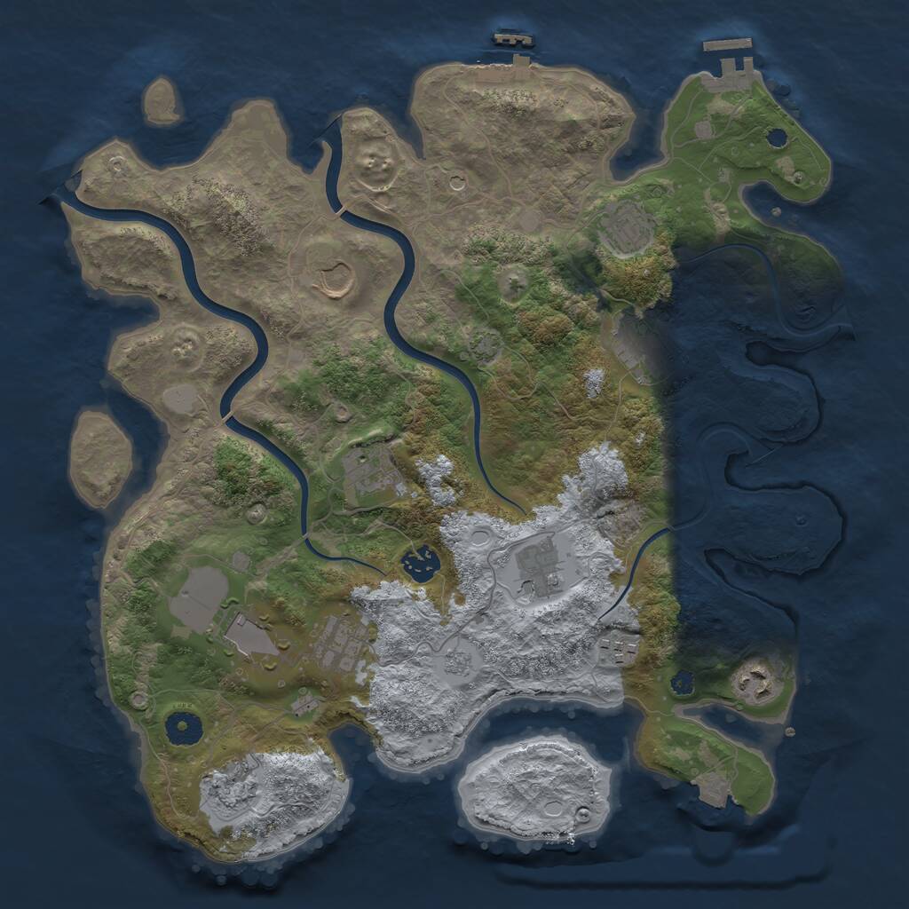 Rust Map: Procedural Map, Size: 3800, Seed: 1761285604, 17 Monuments