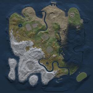 Thumbnail Rust Map: Procedural Map, Size: 3500, Seed: 1764181491, 14 Monuments