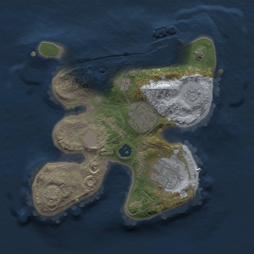 Rust Map: Procedural Map, Size: 2000, Seed: 1180907102, 6 Monuments