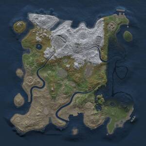 Thumbnail Rust Map: Procedural Map, Size: 3500, Seed: 475086795, 12 Monuments