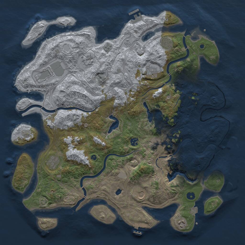 Rust Map: Procedural Map, Size: 4500, Seed: 1517701102, 16 Monuments