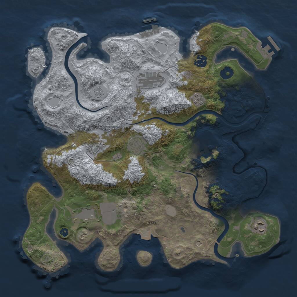 Rust Map: Procedural Map, Size: 3500, Seed: 108060122, 14 Monuments
