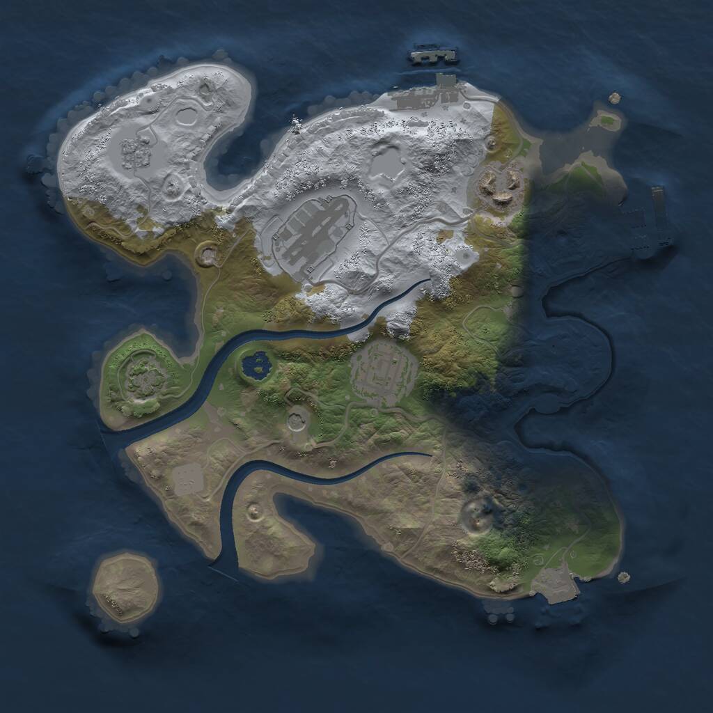 Rust Map: Procedural Map, Size: 2500, Seed: 59856131, 9 Monuments