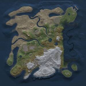 Thumbnail Rust Map: Procedural Map, Size: 3500, Seed: 530218485, 13 Monuments