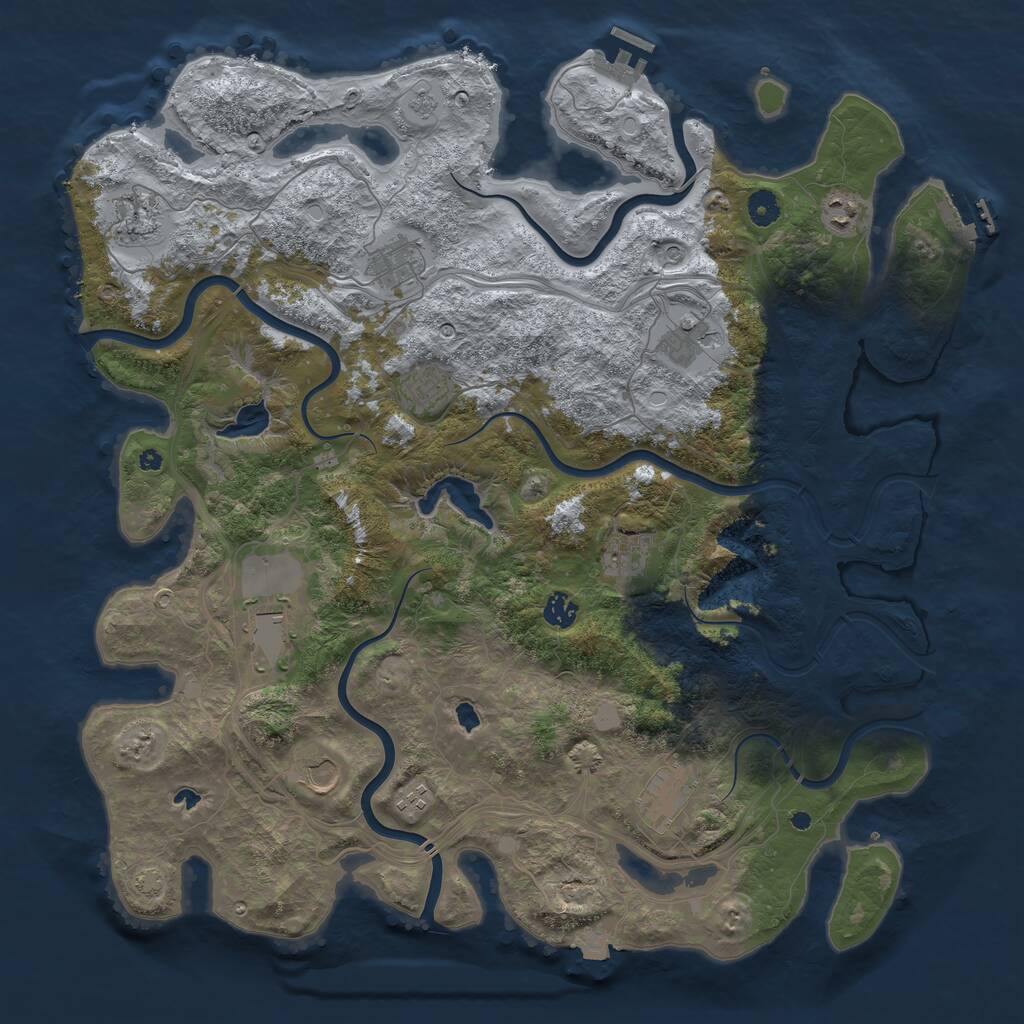 Rust Map: Procedural Map, Size: 4500, Seed: 854108047, 17 Monuments