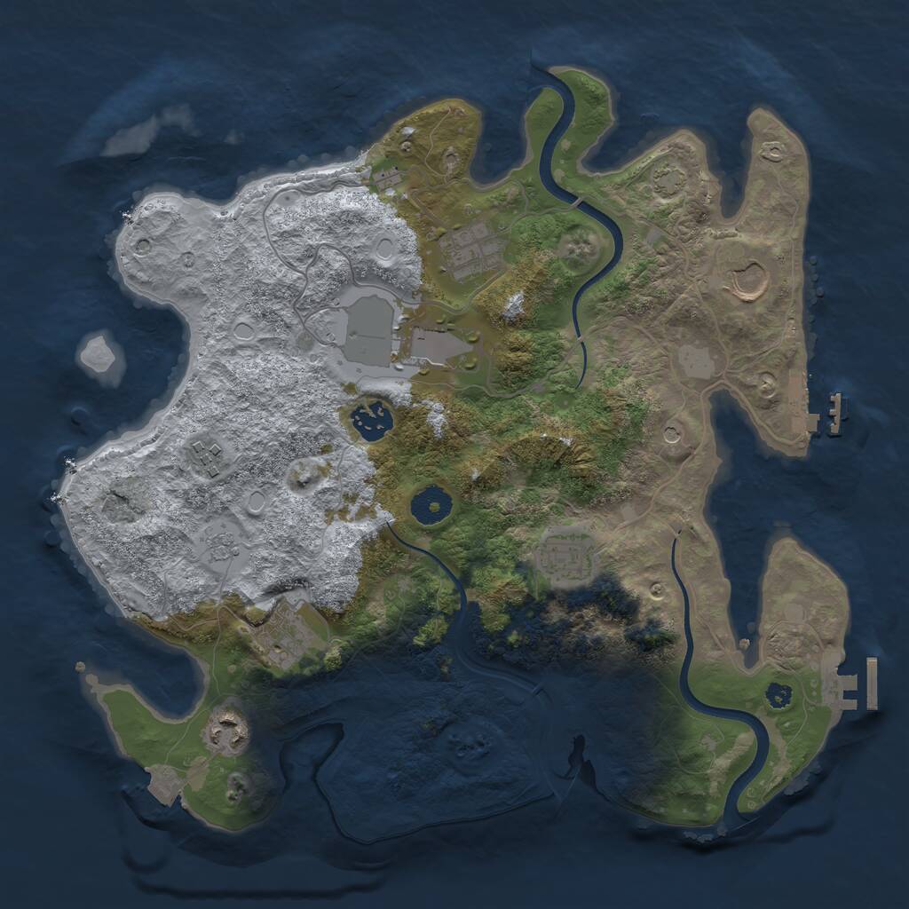 Rust Map: Procedural Map, Size: 3500, Seed: 1422329675, 14 Monuments