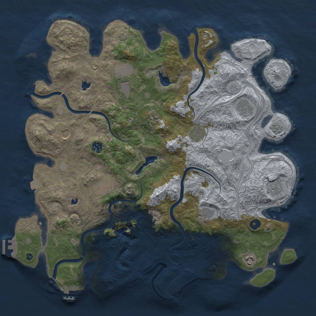 Rust Map: Procedural Map, Size: 4500, Seed: 812951950, 17 Monuments