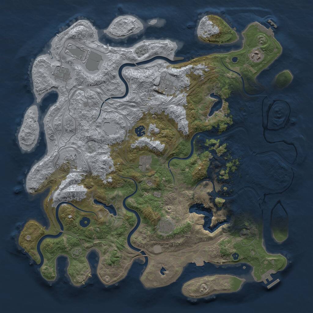 Rust Map: Procedural Map, Size: 4500, Seed: 124511707, 15 Monuments