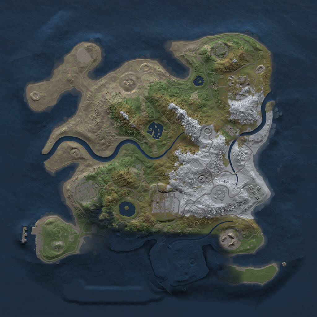 Rust Map: Procedural Map, Size: 3000, Seed: 3938, 11 Monuments