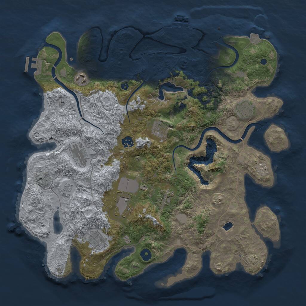 Rust Map: Procedural Map, Size: 4000, Seed: 99030725, 15 Monuments