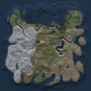 Thumbnail Rust Map: Procedural Map, Size: 4000, Seed: 99030725, 15 Monuments